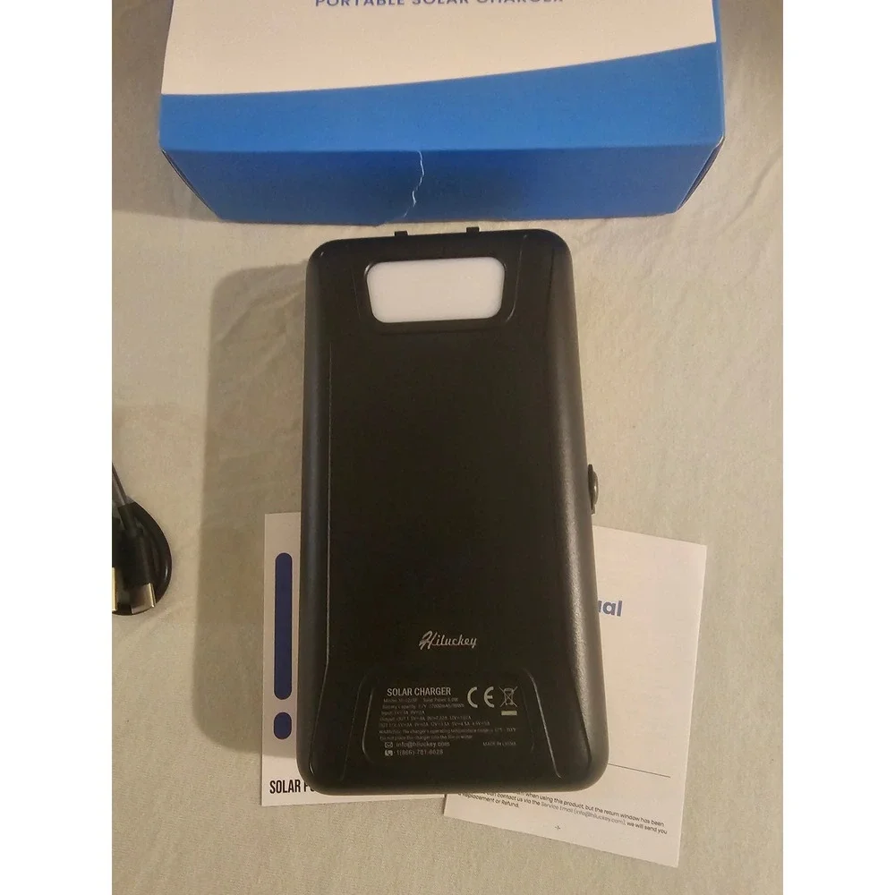 Hiluckey 27000mAh Solar Power Bank Charger 4 Panels HI-S225P Black
